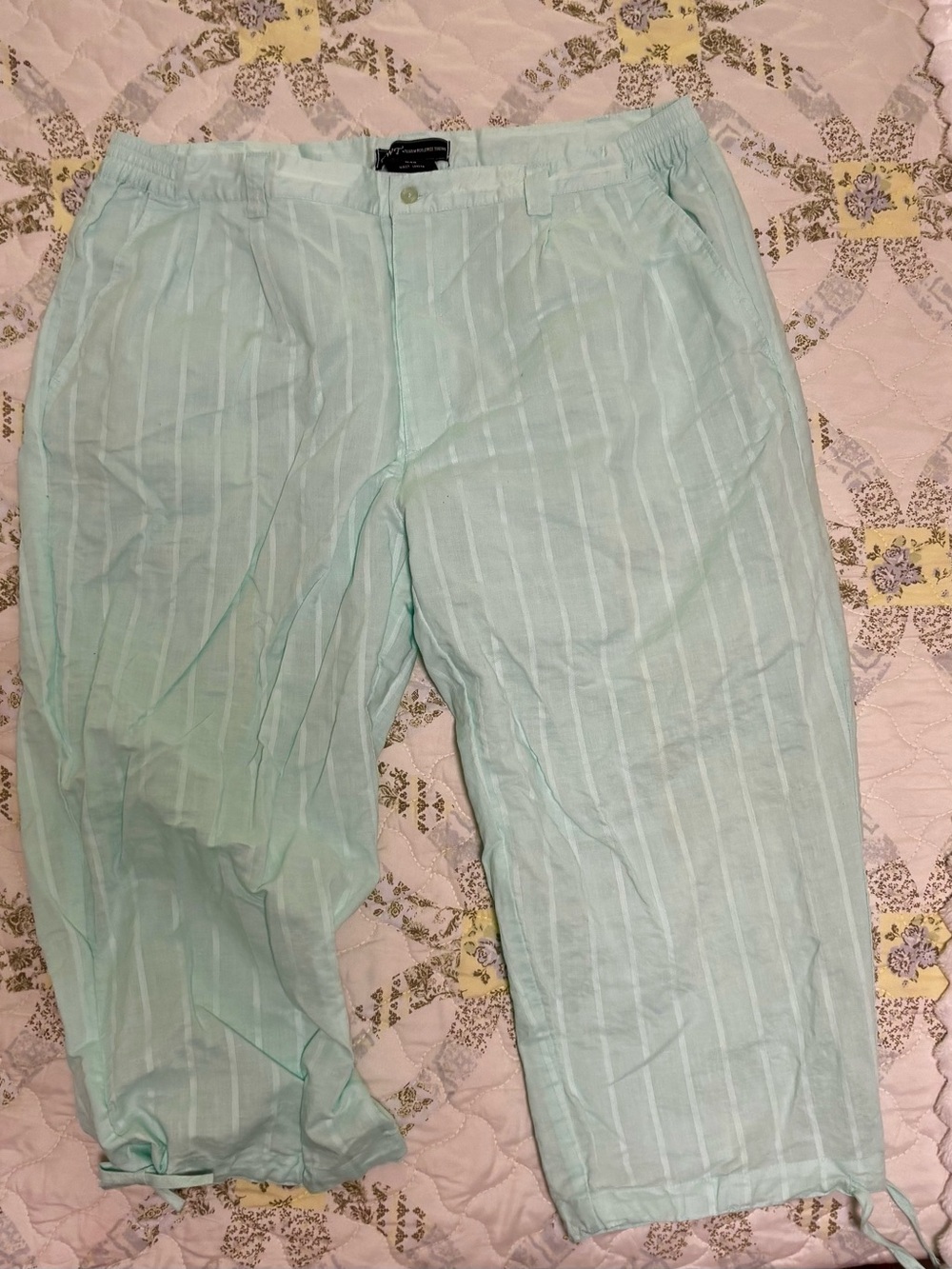 Pilgrim Mint Green Striped Chinos